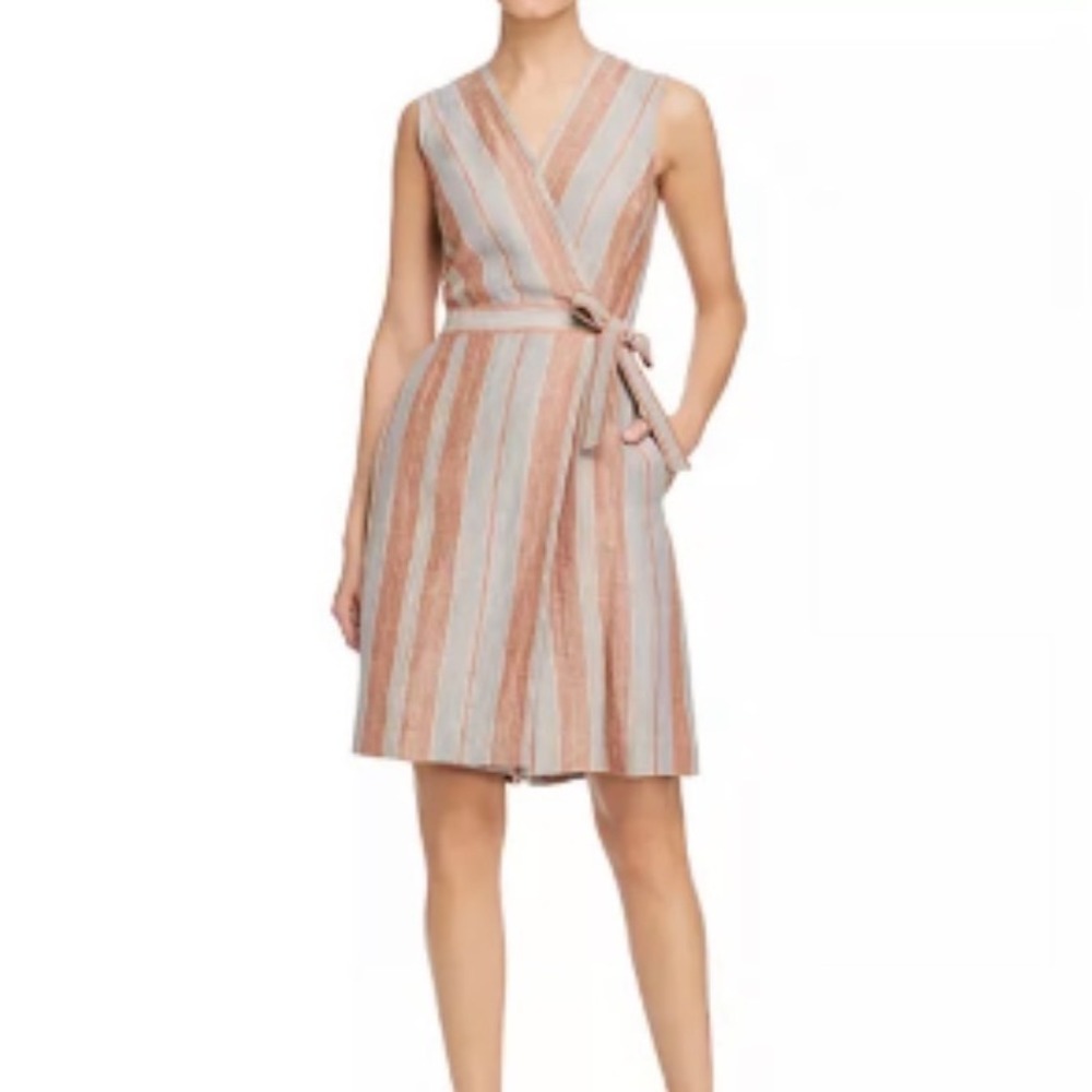 Lafayette 148 New York Oaklyn Striped
Linen Jumpsuit Size M